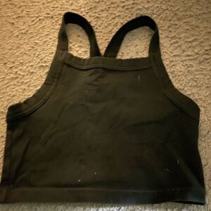 tna black crop tank top bra size small